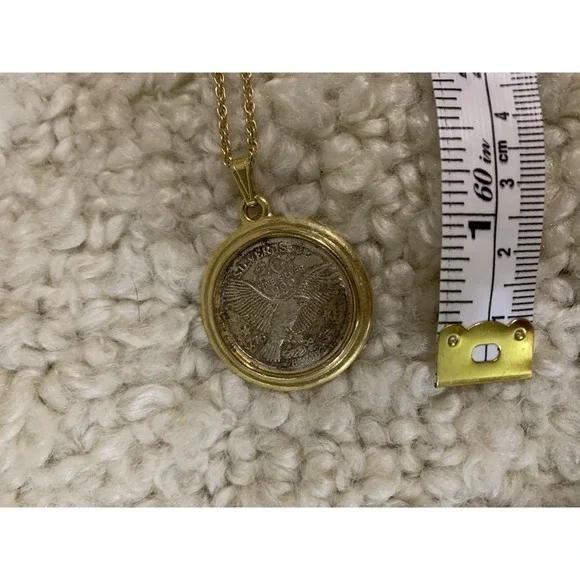 Vintage Silver Issue 2Gr Fine Silver Eagle .999 necklace 24" chain - Picture 6 of 7